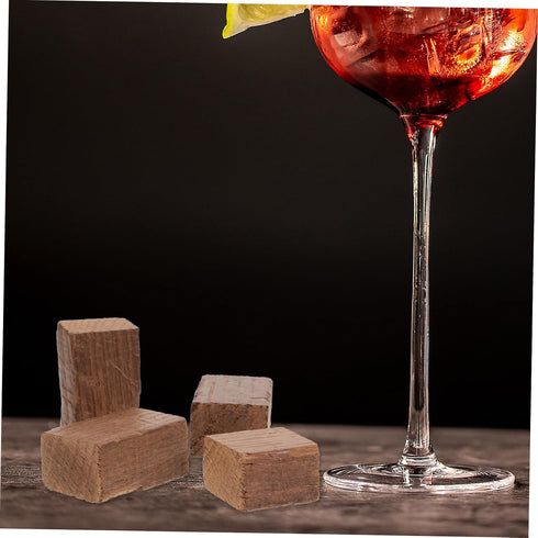 4pcs Mobestech Red Wine Brewing Wood Chips Cubes for Home Winemaking Flavor and Random Shape for Wine and Whiskey Aging