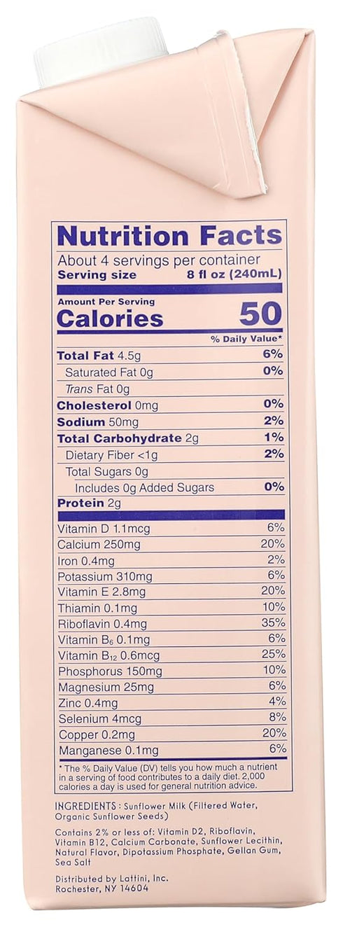 Unsweetened Sunflower Milk - Pure & Natural