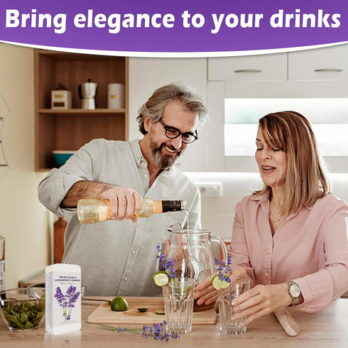 80+ Edible Lavender Sprigs for Drinks & Cocktails, Culinary Grade Purple Lavender Sticks for Baking, Tea, Cake