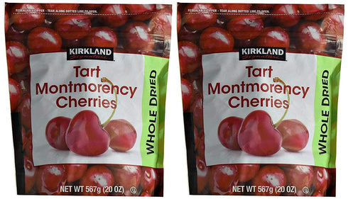 KIRKLAND Signature Dried Natural Cherries 20 Ounce (20 Ounce Bags (2 Pack))