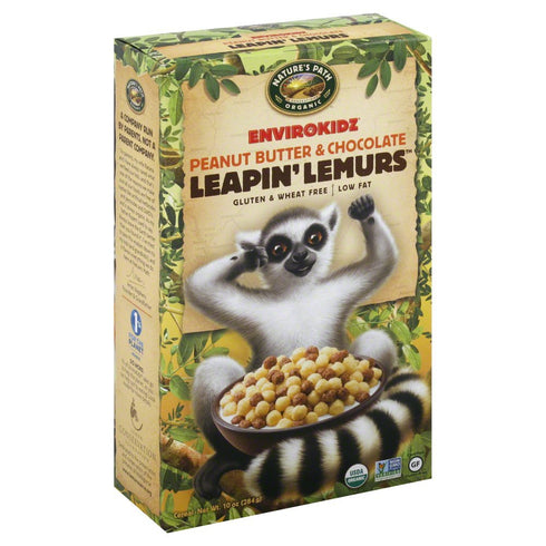 Nature's Path EnviroKidz Organic Cereal, Peanut Butter & Chocolate Leapin Lemurs, Gluten