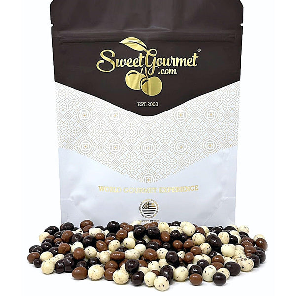 SweetGourmet Chocolate Covered Espresso Beans Blend | White Milk Dark Chocolate |