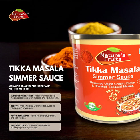 Simmer 29 oz Tikka Masala Sauce Smoky & Spiced Tomato-Based Curry Sauce Ready-to-Use for Chicken or Veg Dishes Ideal