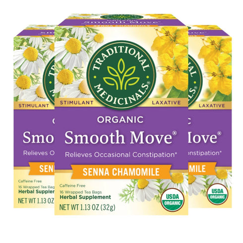 Traditional Medicinals Smooth Move Senna Chamomile Herbal Tea (Pack of 3) -