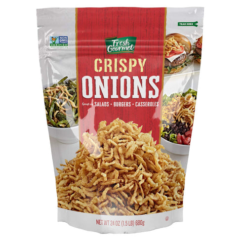 Fresh Gourmet Crispy Onions | 24 Ounce | Low Carb | Crunchy