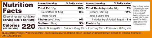 1.76 Oz (Pack 4) Bob's Red Mill Peanut Butter Honey & Oats bar - Single bar