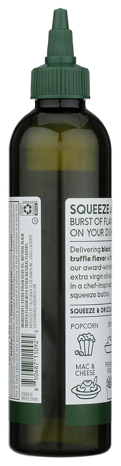 8.5 CALIFORNIA OLIVE RANCH Black Truffle Extra Virgin Olive Oil Chefs Bottle, FZ