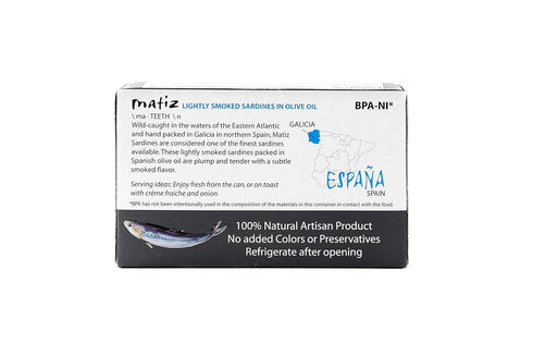 4.2 oz (1 pack) Matiz Sardines Lightly Smoked Imported From Spain