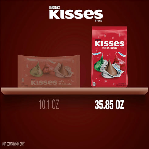 Kisses 35.85 oz Hershey's Milk Chocolate, Christmas Candy Bulk Bag