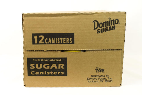 16 oz 12) Domino Premium Pure Cane Granulated Sugar, Canister (Case