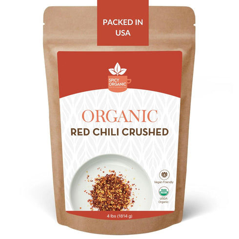 SPICY ORGANIC Crushed Red Pepper Flakes 4 lbs - Robust Chili Peppers