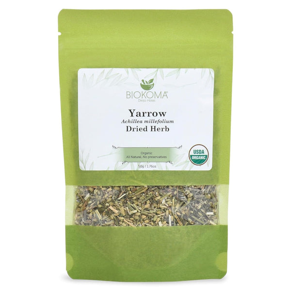 Biokoma Organic Yarrow Dried Herb 50g 1.76oz Dried Loose Achillea Millefolium Digestion