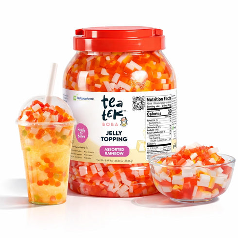 TEA TEK 8.48 Pound Jelly Jar 1 Count Assorted Rainbow Edible Topping Jelly Jars