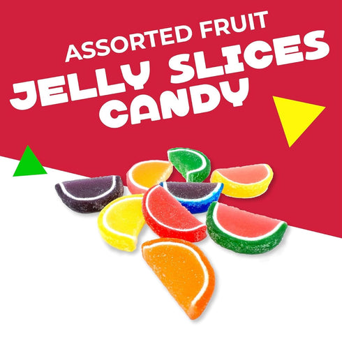 2.5 70 Count Fruit Slices Jelly Candy | Pound Bag - | Individually Wrapped Candy | Nostalgic Jelly Slices | Festive Old