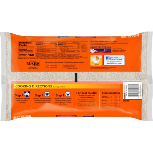 UNCLE BEN'S 5 Lb. (pack 2) Original Long Grain White Rice