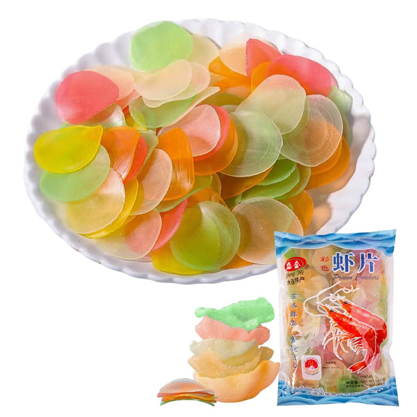 WYLSBSP Coloured Prawn Crackers17.6oz/500g,Shrimp Crackers Easy to Make for DIY Parent-Child Cooking, Crispy