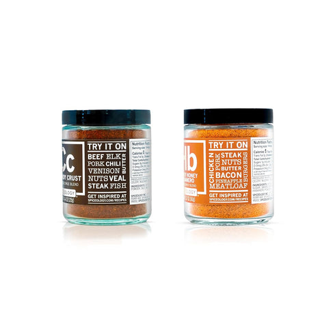 Spiceology - Premium BBQ Rubs Bundle - Smoky Honey Habanero and Cowboy Crust Coffee Espresso Dry Rub - Gourmet Meat