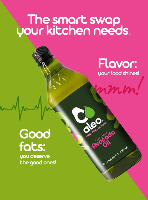 ALEO 32.1 O/950 ml , Cooking blend avocado oil, Keto, Perfect for frying, grilling, roasting & baking, Can help to keep