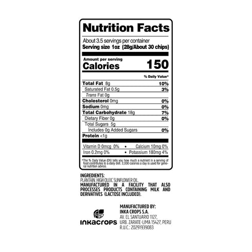 3.25 (Pack 12) Inka Crops Inka Chips, Sweet Plantain, Ounce