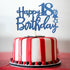Royal Blue Glitter Happy 18th Birthday Cake Topper, Cheers to 18 Years Party Supplies