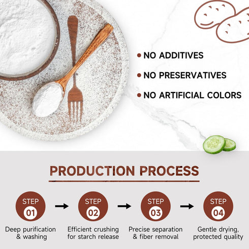 16 oz(1lb) 454g Soeos Potato Starch, Gluten-Free Thickener for Baking, Frying & Sauces, Crisp Texture Corn Starch