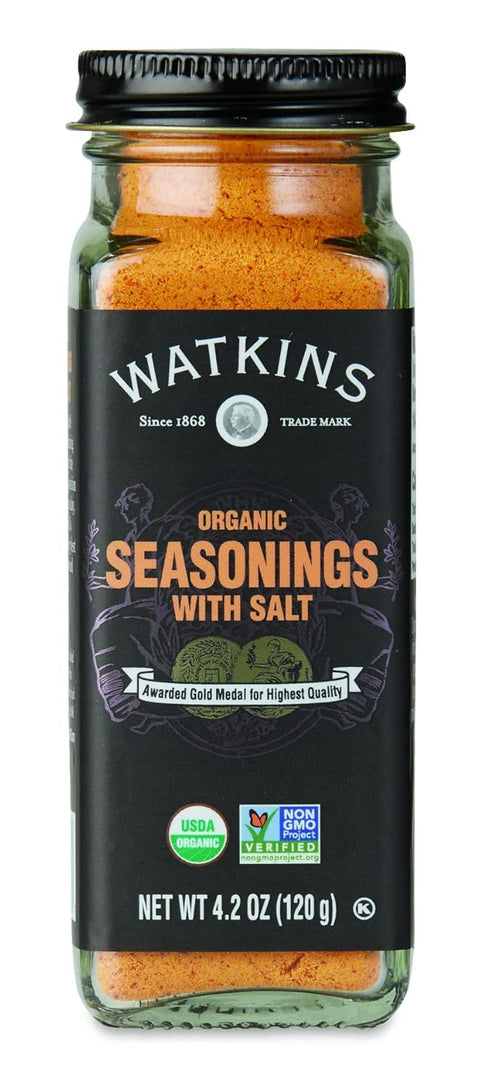 Watkins Gourmet Organic Spice Jar, Seasonings With Salt, 4.2 Oz