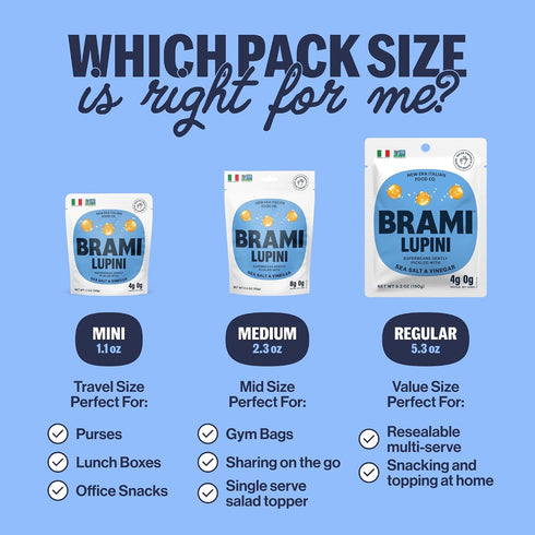 7g 0g 5.3 (Pack 8) BRAMI Lupini Beans Snacks, Mediterranean Medley | Plant Protein, Net Carbs | Vegan, Vegetarian