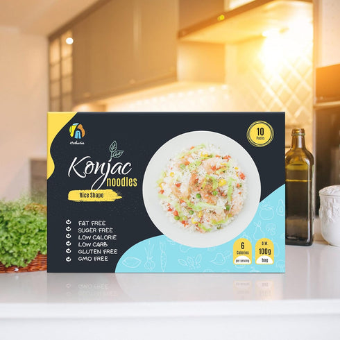 10 Packs Hethstia Shirataki Rice, Gluten-Free Konjac Rice Low-Carb, Keto & Paleo-Friendly, Sugar-Free, Vegan