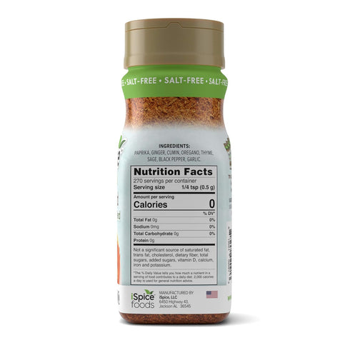 iSpice - Salt-Free | Sugar free | 100% Fat Free Pure Wellness Seafood Super Spice Blend | All Natural | Ready to use as is | No preparation is necessary
