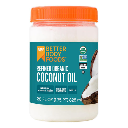 BetterBody Foods Organic Refined Coconut Oil, 28 Fl Oz, All Purpose Oil