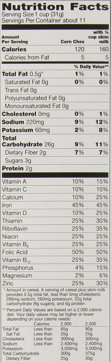 12 (Pack 4) Chex General Mills Cereals Gluten Free Cereal, Corn, Ounce