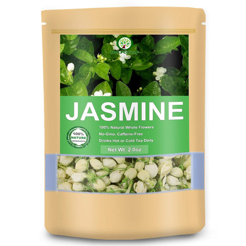 Natural Jasmine Flower Tea, 100% Dried Premium Jasmine Buds Herb Tea (2.0 oz)