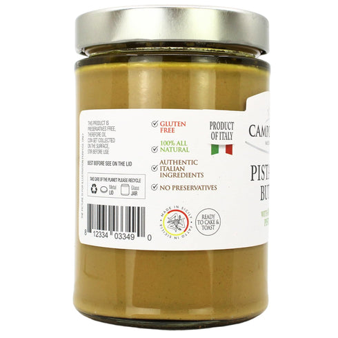 21.2 oz (600g), Campo D'Oro - Italian Pistachio Butter Cream, Big Jar Famil Size, Sicilian Rich & Nutty Pistachio