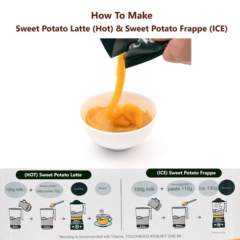 500g (17.6oz) Sweet Potato Paste for Sweet Potato Latte- Made with Real Sweet Potato for Authentic Flavor, Ready-to-Use