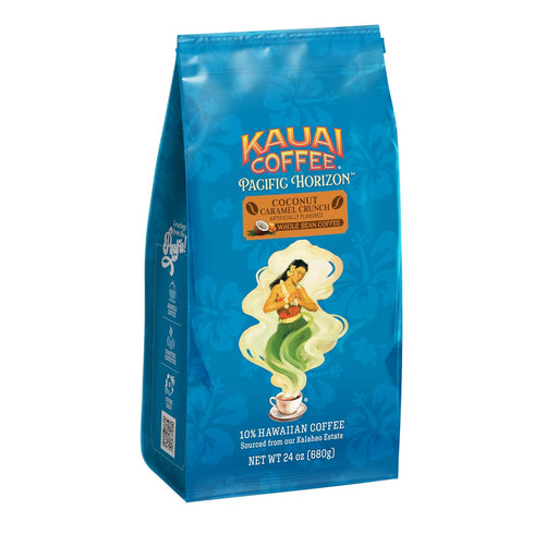 1 Pack 24oz Kauai Coffee Whole Bean Coffee Smooth, Non-Bitter Medium Roast Pure Arabica Nutty Caramel and Tropical