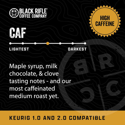 32 Count, 1.0 2.0 Black Rifle Coffee Company CAF, Medium Roast K Cups - Single Serve K Cups Coffee Pods - Kcup Pods