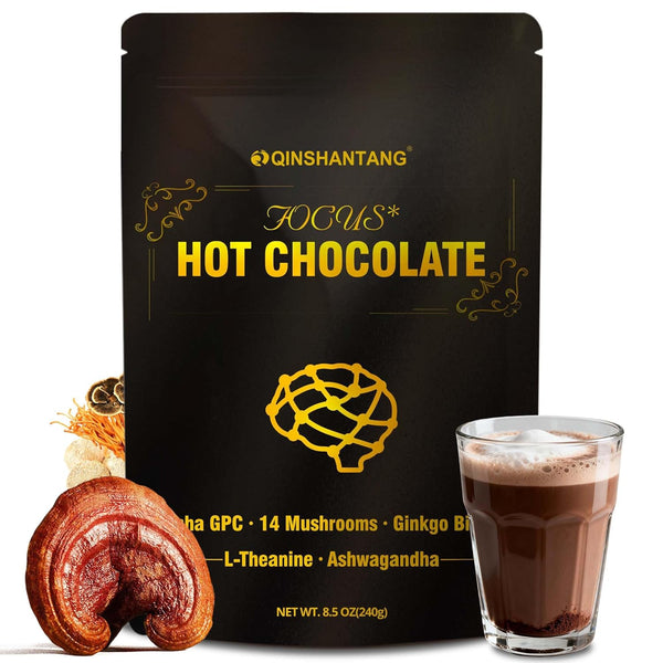 Mushroom Hot Chocolate | 14 Mushroom Blend with Adaptogens, Alpha GPC, Ginkgo