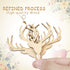Wooden Deer Cupcake Toppers, Antler Cake Picks, Rustic Country Party Decoration Supplies, 24 Counts