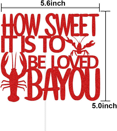ZLPDS How Sweet It's to Be Loved Bayou Cake Topper Louisiana Cajun Theme Cake Decorations for Wedding Engagement Bridal