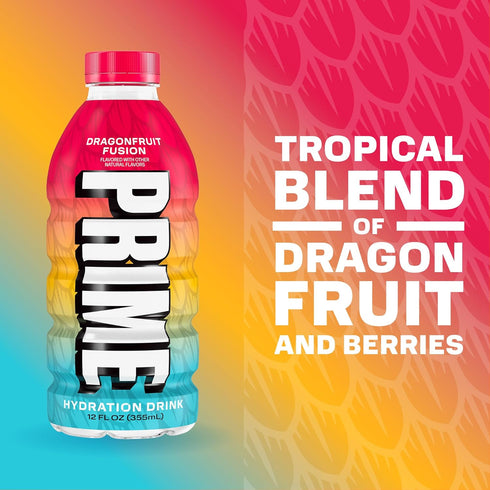 12 Oz, 15 Pack PRIME HYDRATION Variety, Dragonfruit Fusion, Orange Swirl, & Future Freeze Sports Drinks, Electrolyte