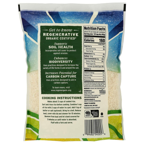 32 OZ WHOLE FOODS MARKET Organic Regenerative Long Grain White Rice