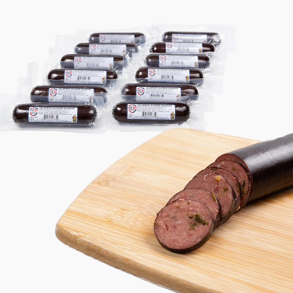 Little Joeys Jalapeno Summer Sausage 3 lb, Smoked Beef Sausage Snack, High