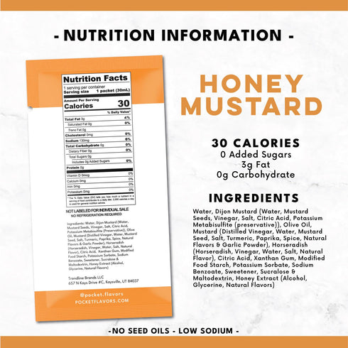 1 oz Pocket Flavors Low Calorie, Low Fat, Keto Friendly Salad Dressing - Ready to Serve Individual Pouches, each