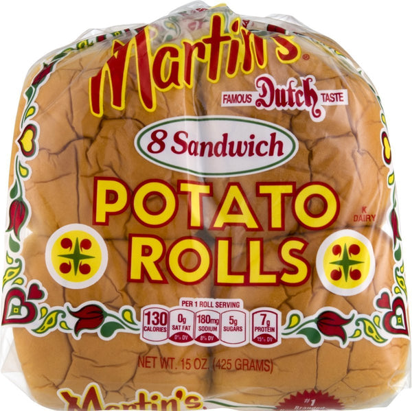 Martins Martin's Potato Rolls 8 Sandwich Rolls (4 Pack)