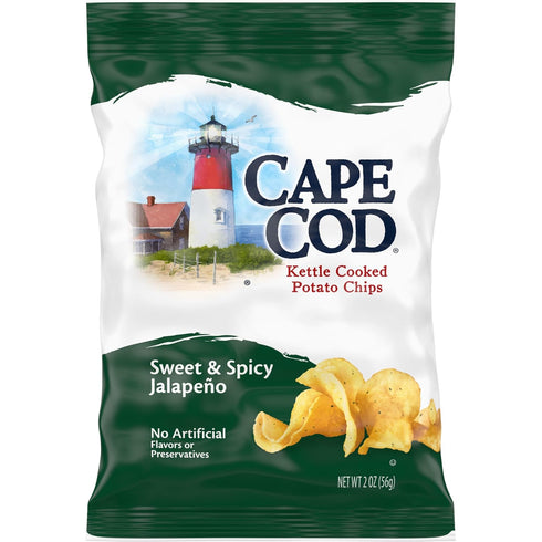 Cape Cod Sweet & Spicy Jalapeno Chips, 2 Oz Bag (Pack of