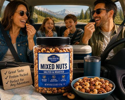 Generic 40 Oz Mixed Nuts Cashew Almond Hazelnut Pecan Whole Roasted with Sea Salted Snack Blend Resealable Jar