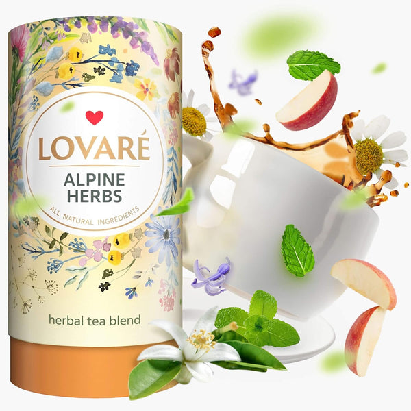 LOVARE Alpine Herbs Loose Leaf Tea 80g - Made in Ukraine with Lemongrass, Chamomile, Rose Hips, and More