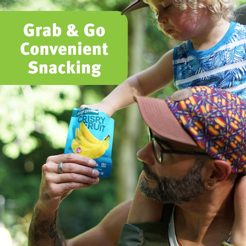 0.85 Oz (Pack 12), 100% Crispy Green Freeze-Dried Banana Fruit Snacks, of Pure Fruit, All-Natural, No Added Sugar