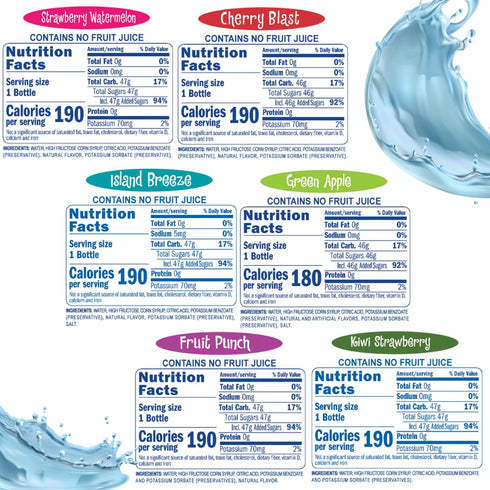 Simccppley Pack 12 16.9 oz Clear Fruit Water - Variety - Flavored Water Bottles of fl Each - Liquid Hydration