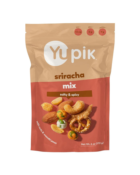 Yupik Sriracha Mix, 6 Oz, Savory Crunchy Snack, Spicy Blend, BBQ Trail